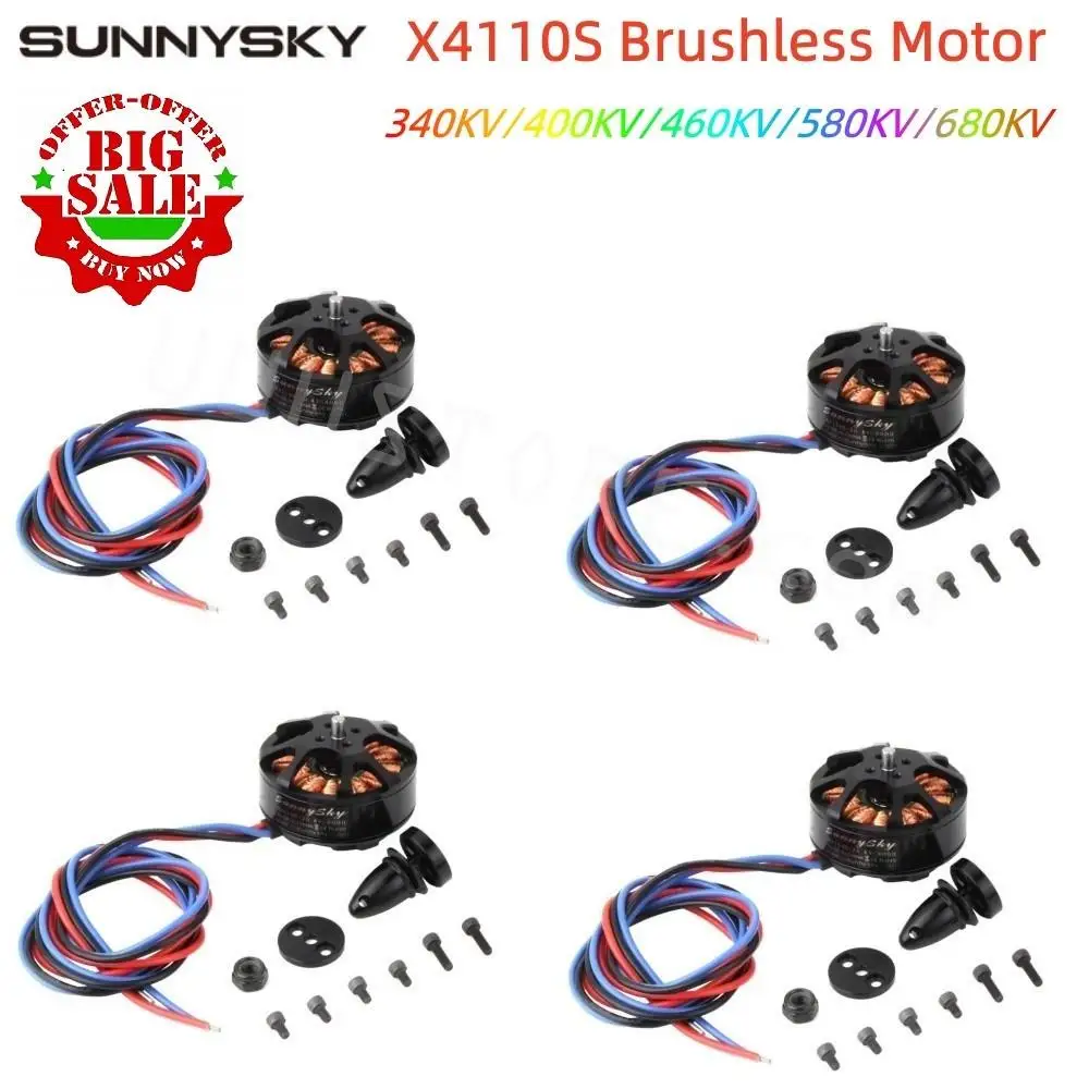 1/2/4PCS Sunnysky X4110S 340KV 400KV 460KV 580KV 680KV 4S-6S Brushless Motor For RC Multicopter Quadcopter Aerobatic 3D Airplane