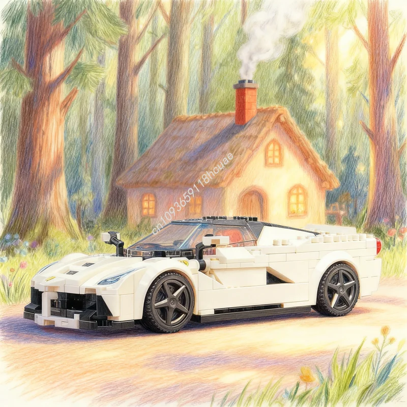 

349 шт. MOC Ferrrari LaFerrrari Белый город Чемпионы Модель Строительные блоки Архитектура Идея игрушки Образование Рождественские подарки Кирпич