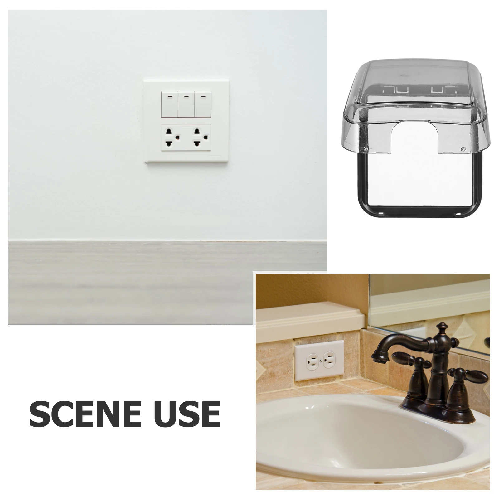 أغطية مخرج مقاومة للماء، منزلق حماية مقبس الحائط ذاتي اللصق للمنزل والمكتب، مقاس عالمي متين #3