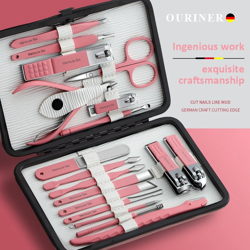 

18 In 1 Full Function Kit Professional Stainless Steel Pedicure Sets With Portable Case Idea Gift for Women Manicure Kits