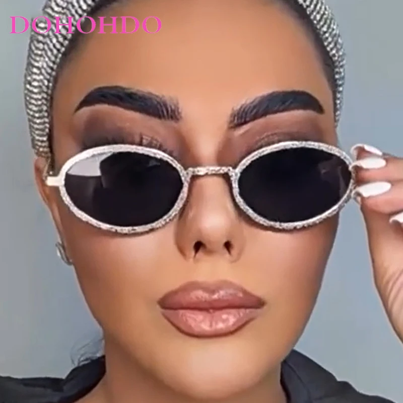 

New Fashion Metal Oval Women's Sunglasses Luxury Designer Small Frame Men Sunglass Outdoor Summer Traveling Eyewear Lentes UV400