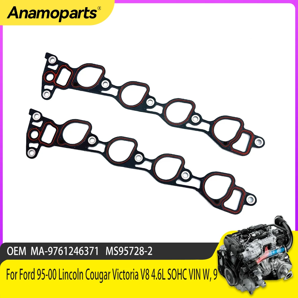 Intake Manifold Gasket For Ford 95-00 Lincoln Cougar Victoria V8 4.6L SOHC VIN W, 9