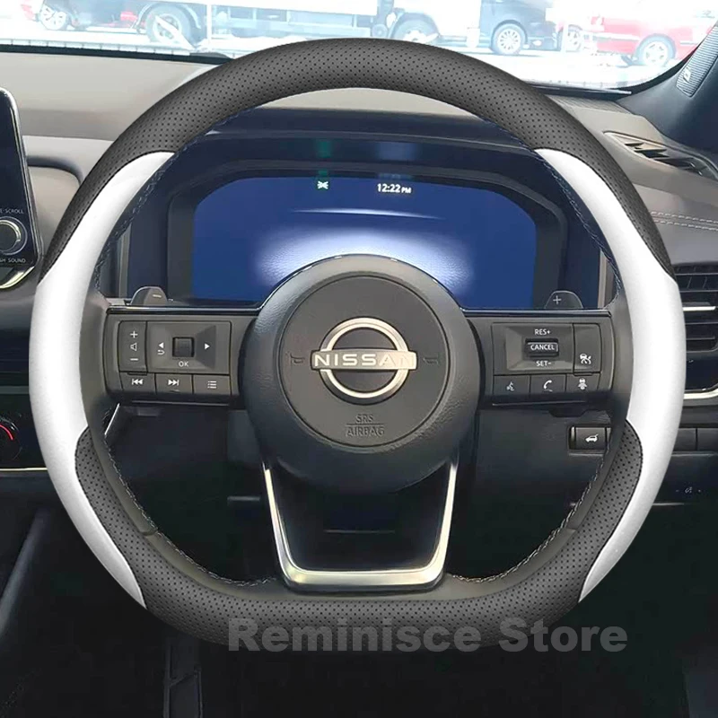 

Leather Car Steering Wheel Cover for Nissan Qashqai e-POWER 2025-2009 Auto Steering Wheel Cover nissan x trail Accessories