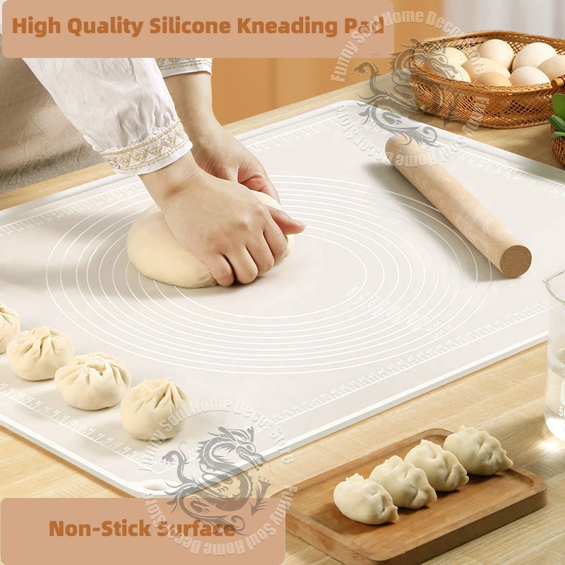 100/80/70/65/50cm Oversized High Quality Silicone Kneading Pad Non-Stick Surface Rolling Dough Mat Oven Liner Cooking Panel Tool