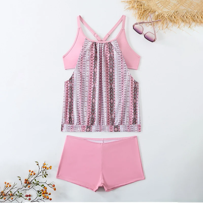 Para Praia 3xl große Bikini Bade bekleidung Frauen Tankini übergroßen Bikini Set Bohemian Urlaub Badeanzug plus Größe Badeanzug