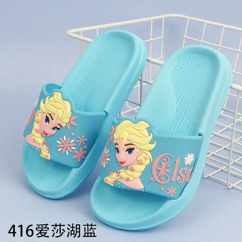 2024 Disney Princess Frozen Elsa Summer Children\'s Slipper Kids Sandals Girls Beach Shoes Waterproof Slippers