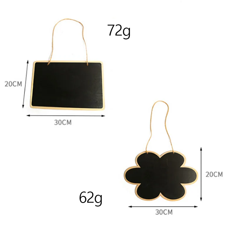 크리 에이 티브 미니 재사용 가능한 나무 지울 수있는 칠판 교수형 문자열 장식 디스플레이 블랙 스퀘어 메시지 보드 공예 선물