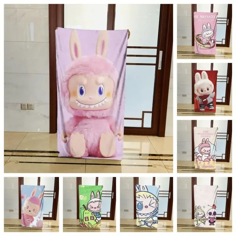 New Labubu Creative Peripheral Cute Cartoon Patterns Anime Printed Swimming Pool Towels Each Towel Children's Birthday Gifts