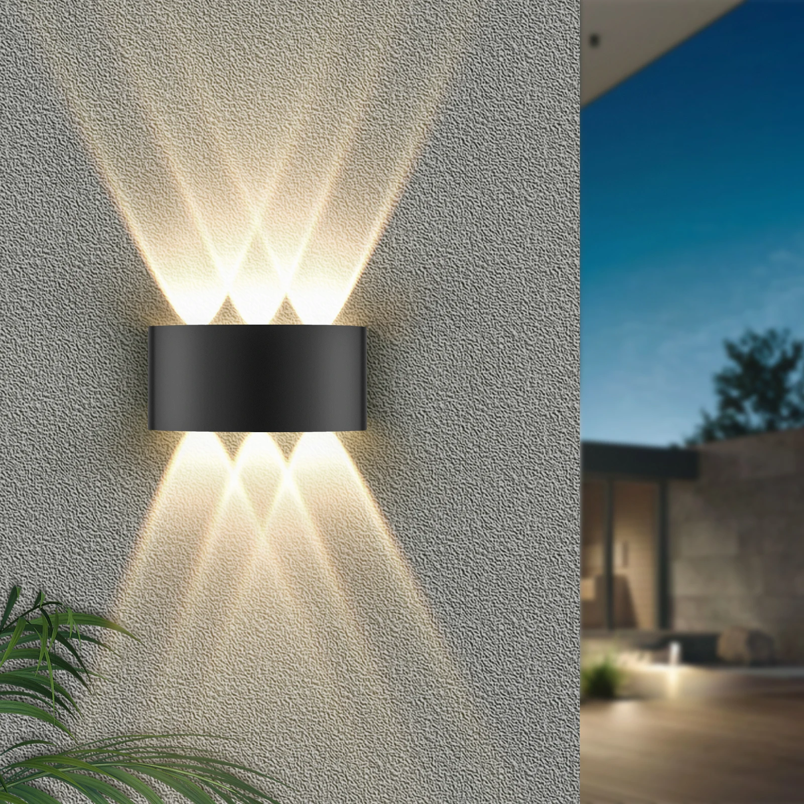 Lampada da Parete LED 6W, Impermeabile IP65, 6 Luci, 3000K Bianco Caldo, in Alluminio per Camera da Letto, Corridoio, Balcone, Scale