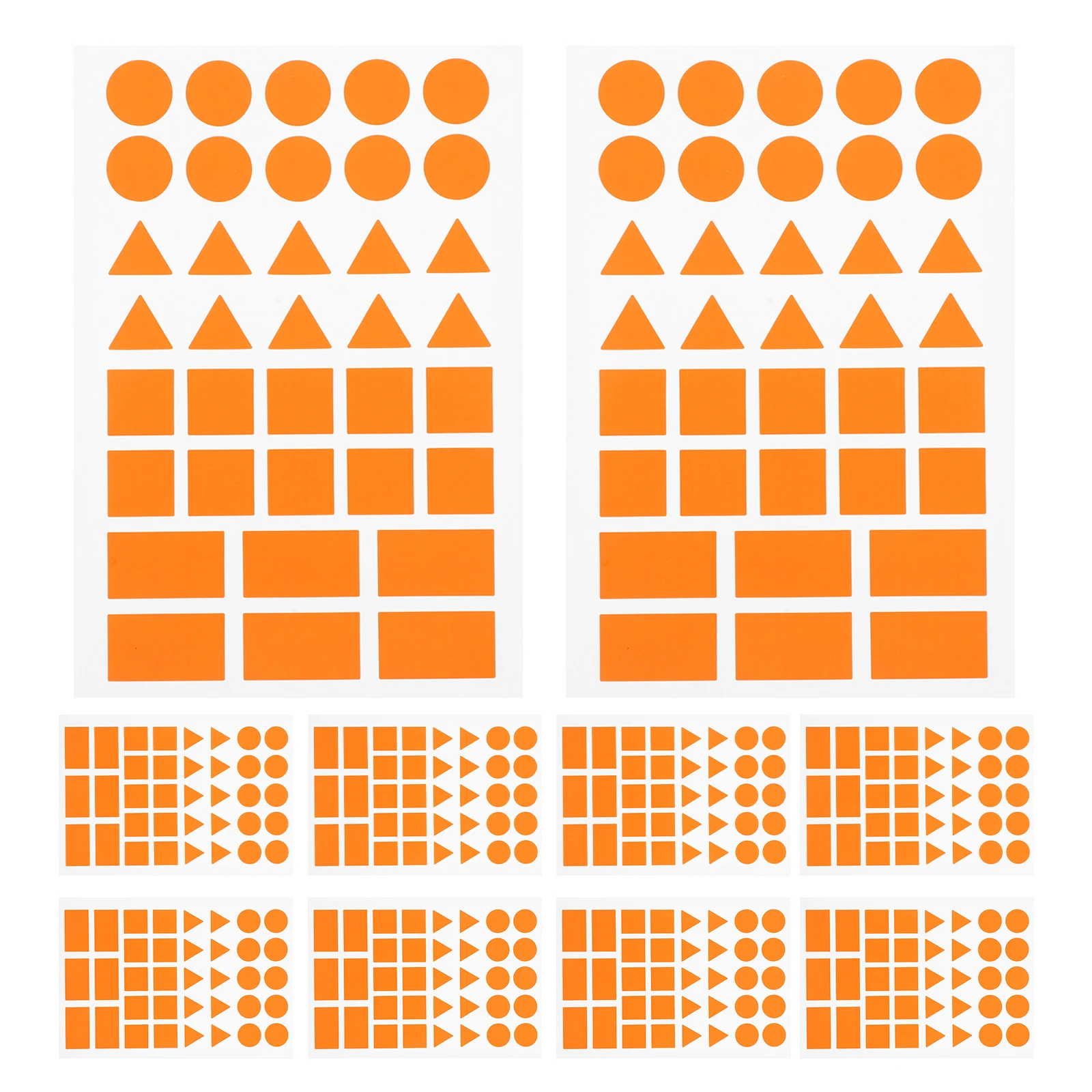 

20 Sheets Eye-Catching Orange Geometric Stickers Versatile Adhesive Labels for Efficient Organizing and Crafting