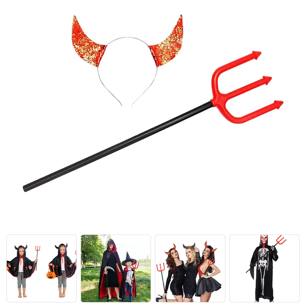 1 set 1 Set For Halloween Ox Horns Headband Halloween Party Cosplay Decor Ox Horns Headband Women Kids Costume Accessory