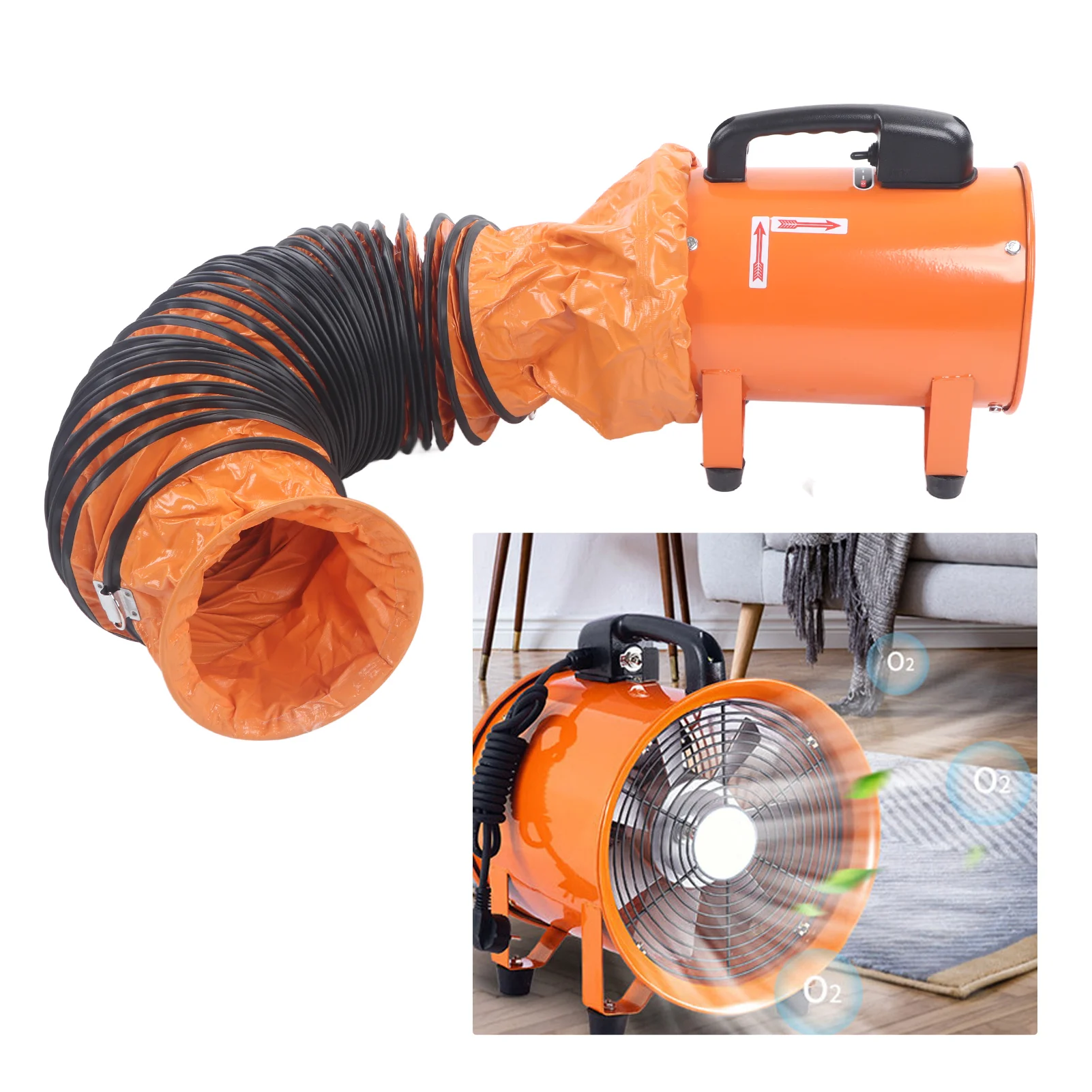 Building Supplies Duct Hosing PVC Flexible for Exhaust Fan Heavy Duty 8in with S Shaped Hook Steel Bracket Exhaust Fan Hosing