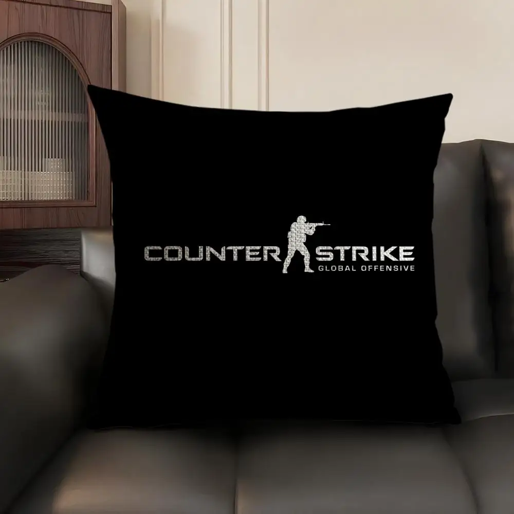 حار لعبة C-Counter-Strike CS2 كيس وسادة حريري قصير أفخم مع سحاب غير مرئي الغبار غطاء وسادة أريكة للديكور المنزل