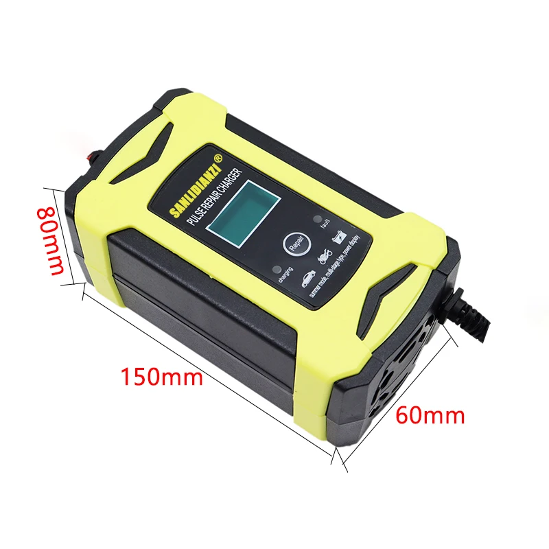 12V 6A Digital Car Battery Charger Fully Automatic Repair Charge For Car Motorcycle Fully Automatic12v Lead acid Battery Charger