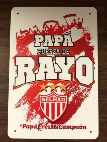 Placa de Metal Papa Fuerza De Rayo Necaxa Aguascalientes México 20x30 cm. - Alumínio