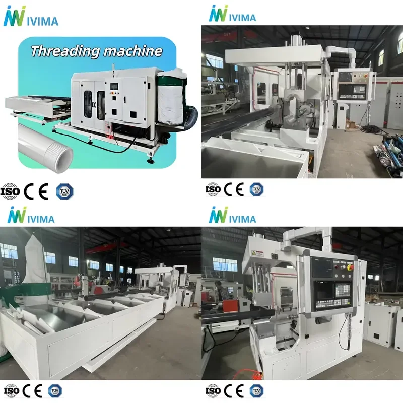 Recycling Machine 2026 IVIMA Heavy PVC Pipe Threading Machine with PLC Control and 1200kg Capacity