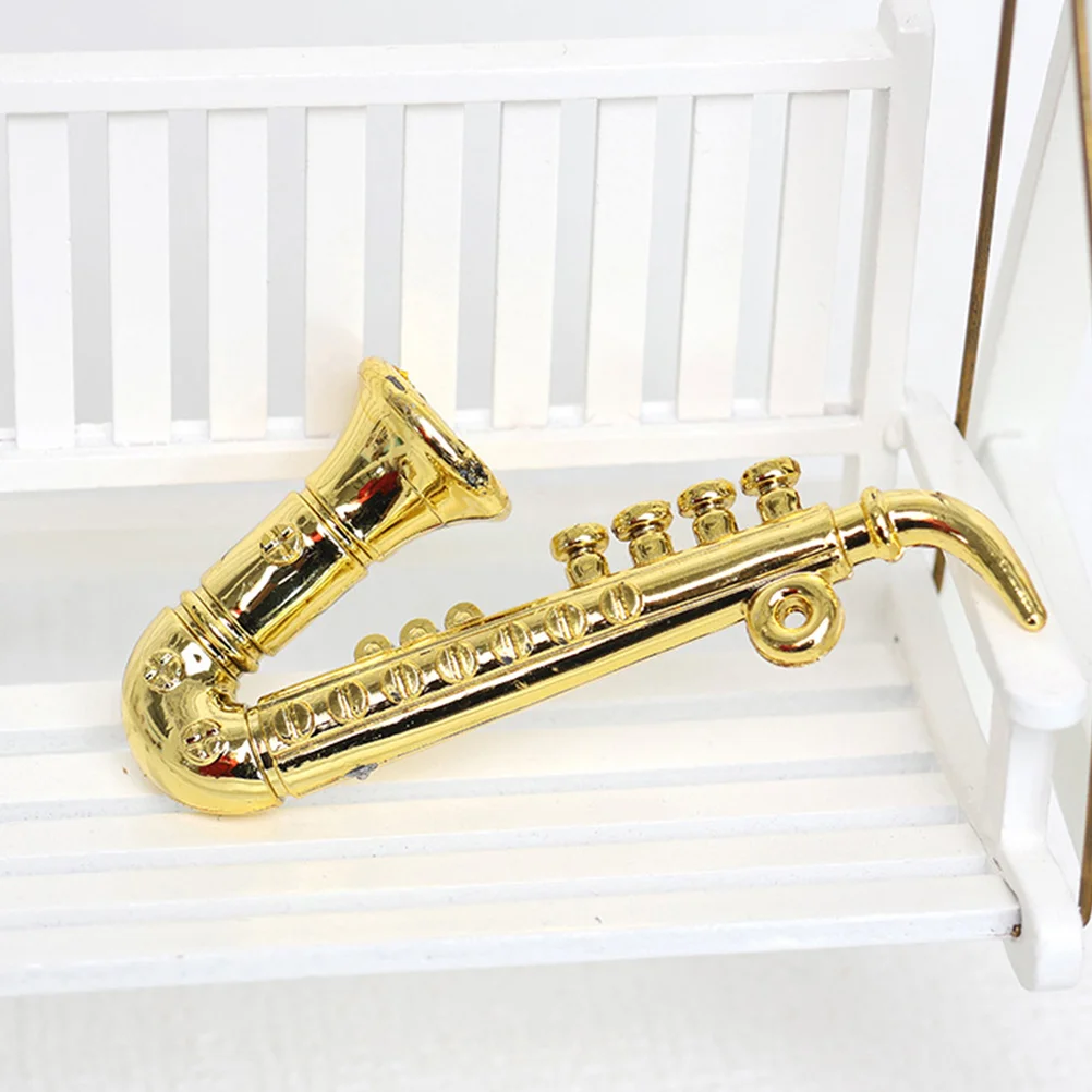 

2 Pcs Toy Miniature Saxophone Household Instrument Model Small Decorate Simulated Child