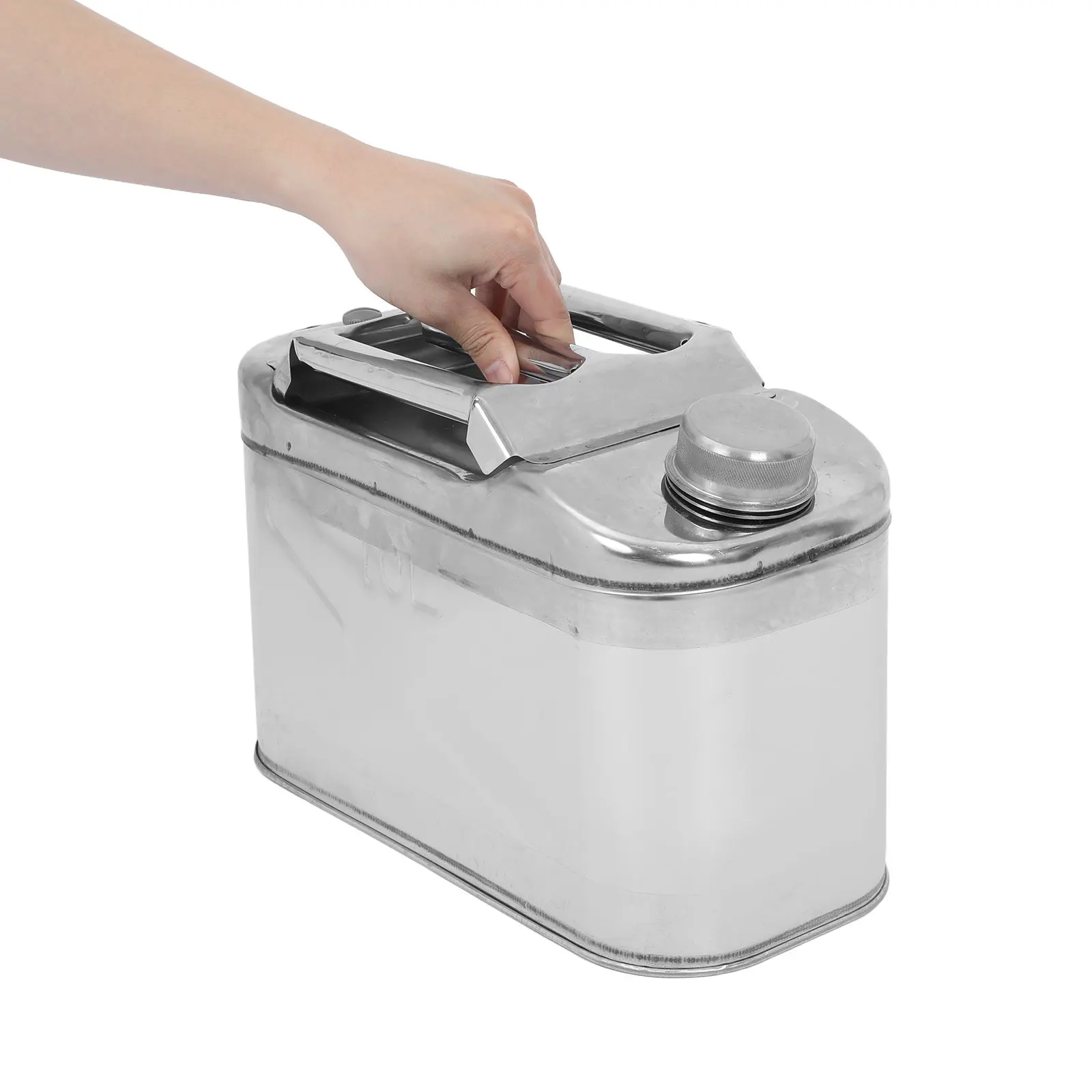 

2.6 Gallon Stainless Steel Water Bucket Metal Canister with Spout Valve Handle Heavy Duty Leak-Proof Outdoor Camping Car Travel