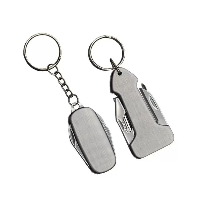 Llavero multiusos acero inoxidable con cuchillo plegable y herramientas - imagen 2