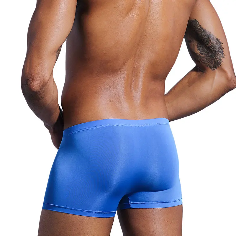 Calzoncillos de seda de hielo para hombre, Bóxer fresco, ropa interior de maletero, bragas, pantalones cortos de pijama, ropa de estar por casa, pantalones Arrow