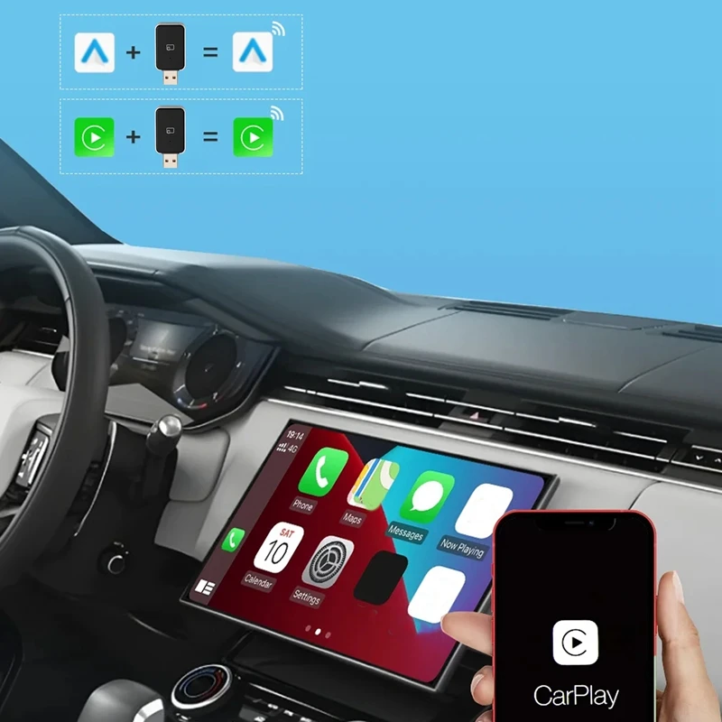 NEW Wireless Carplay Android Auto Wireless Adapter Smart Mini Box Plug And Play Wifi Fast Connect Universal For Nissan