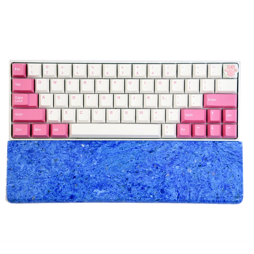 Mechanical Keyboard Wrist Rest Pad Support Blue Color Quartz Mat Anti Slip Cool Summer 30cm 32cm 36cm 44cm Customize Game PC