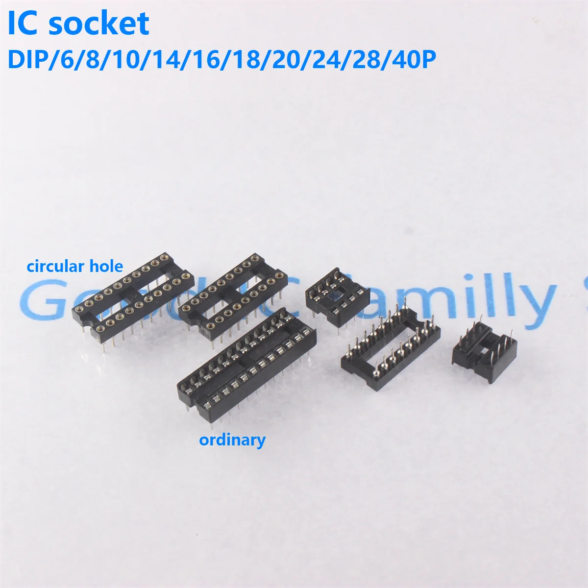 10pcs IC socket round hole Narrow Wide DIP 6 8 14 16 18 20 24 28 40 pin DIP6 DIP8 DIP14 DIP16 DIP18 DIP20 DIP28 DIP40 pins