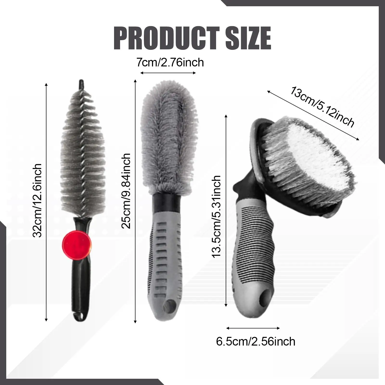 3 Pieces Car Tire Cleaning Brush Kit Duster Brush Lightweight Multiuse Tire