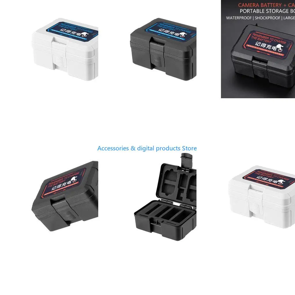 77JD Portable Camera Battery Organiser Box Case With Multiple Compartments For Secure Storage And Easy Portability