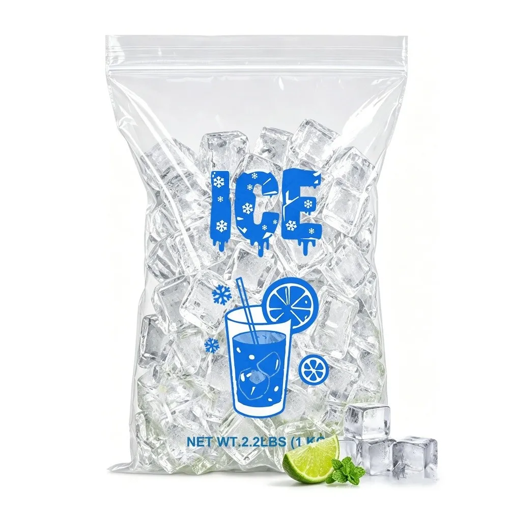10Pcs PE Drawstring Ice Bags Anti-Freezing Reusable Ice Storage Bags Thicken Large Capacity Ice Freezer Bags