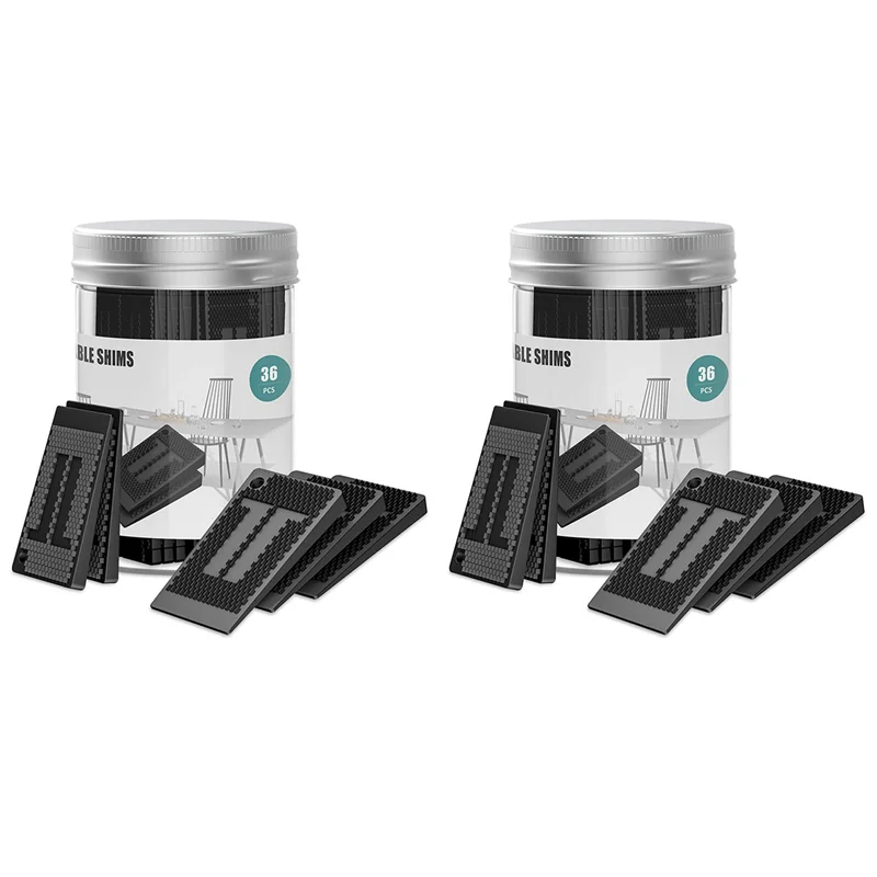 

A63K-Plastic Shims For Leveling - 72 Piece Jar, Strong And Durable Table Wedges, DIY Levelers For Furniture, Table, Chair