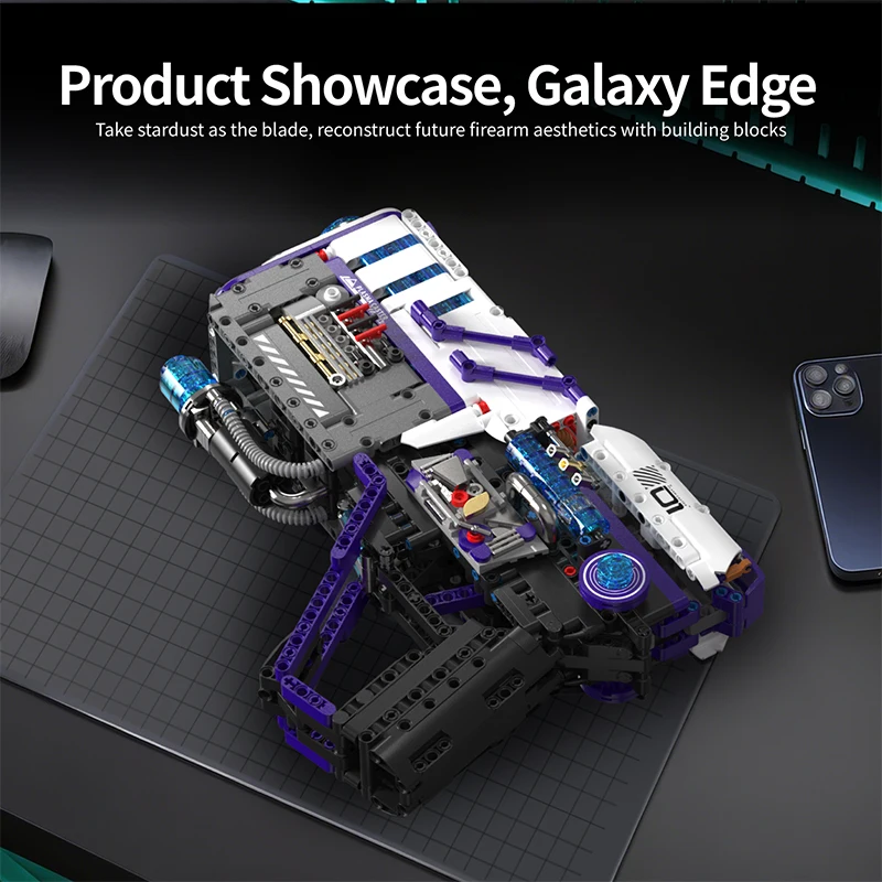 2026 New Blocks Stellar Galaxy Pistol Building Kits with LED Light Gun Model Construction Brick Toys Set for Adults Holiday Gift