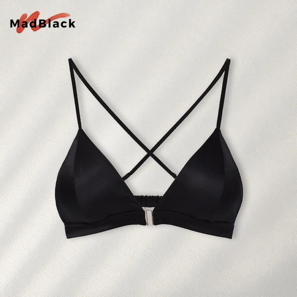 

Бюстгальтер MadBlack, 93,8% шелк, 6,2% спандекс, женский бюстгальтер-бралетт во французском стиле с застежкой спереди, нижнее белье, новинка 2026 года P63105JF