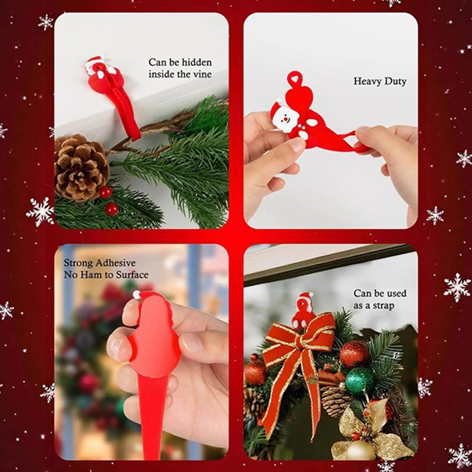 

Wreath Hanger Santa Claus No Drilling Storage Door Wreath Hanger Storage Hooks For Wall Window Garland Stockings Bedroom Living