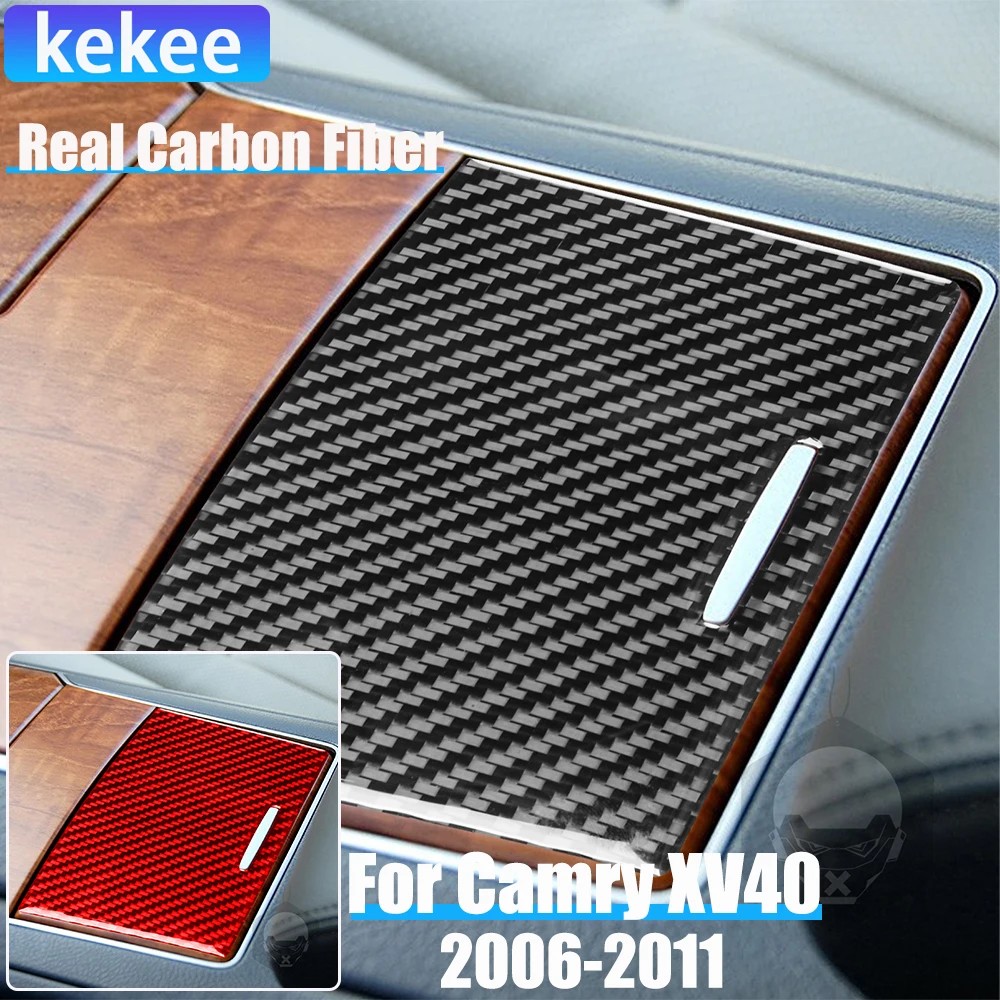 

Real Carbon Fiber Car Accessories Storage Panel Cover Soft Sticker For Toyota Camry 6th Gen XV40 2006 2007 2008 2009 2010 2011