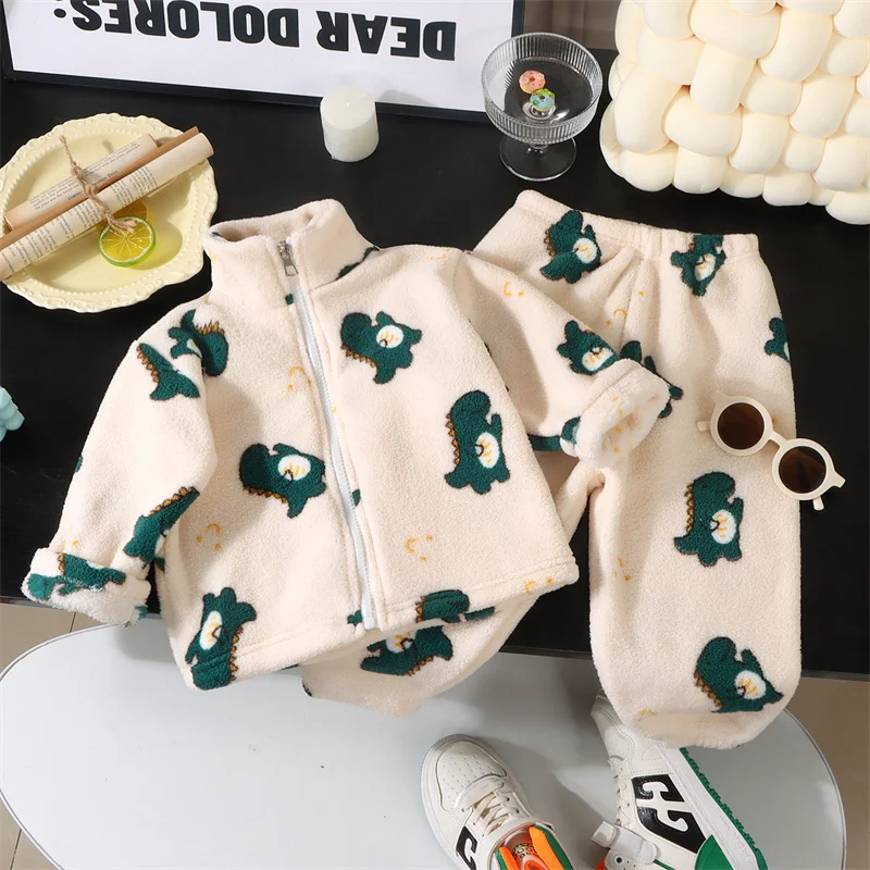 

Фланелевые комплекты для мальчиков и девочек от 1 до 12 лет, детская пушистая одежда, костюмы, детский флисовый комплект с героями мультфильмов, осенне-зимние теплые пальто + брюки, комплект из 2 предметов