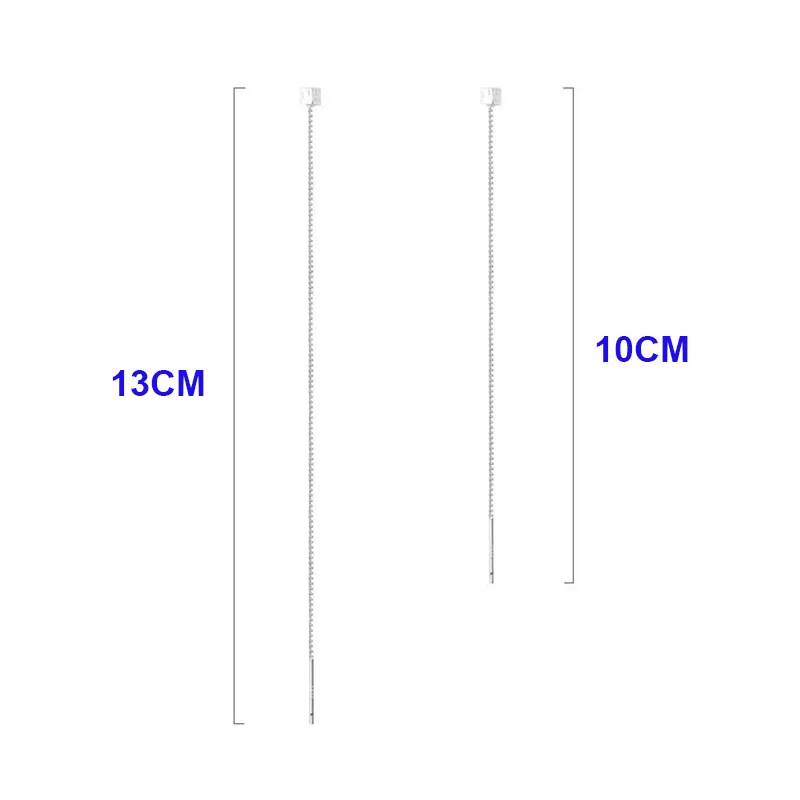 925 Sterling Silver Matte Block 10/13CM Long Chain Tassel Stud Earrings For Women Party Classic Fine Jewelry Elegant Accessories