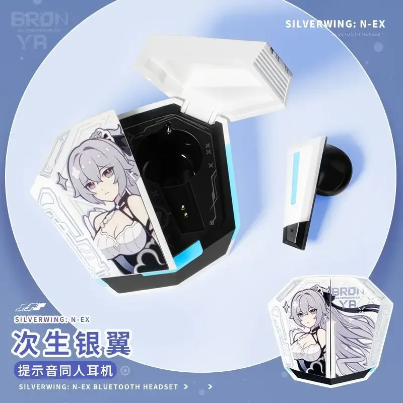 Bronya Silverwing:N-EX Wireless Headphone Honkai Impact 3 Game Gift Cute HIFI Bluetooth5.3 Headset Active Noise Cancellation