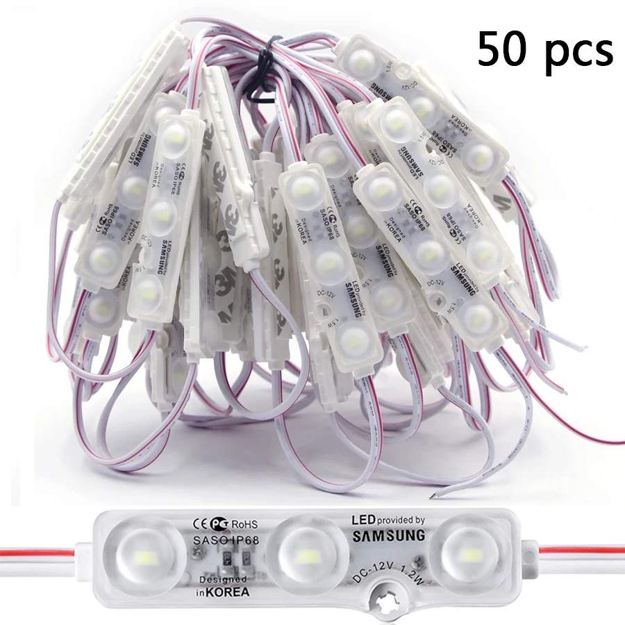 

50 шт. DC12V 5730 3 светодиодный модуль инъекции света водонепроницаемый холодный теплый белый для рекламного магазина вывеска с буквами осветительный декор