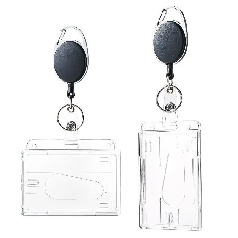 Heavy Duty Clear Waterproof PVC ID Card Holder Transparent Name Badge Protector for Office Travel Corporate Events
