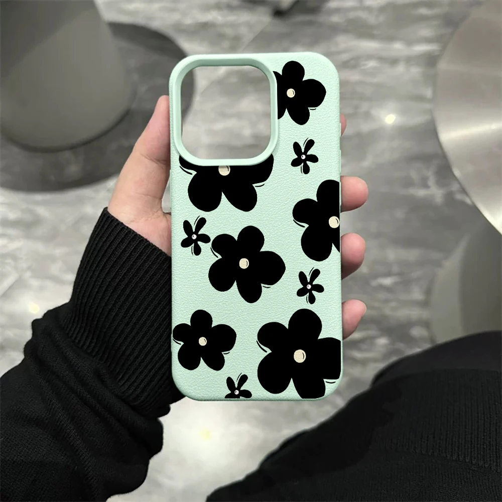 Große Kleine Schwarze Flecken Handyhülle für iPhone 17 16 15 14 13 12 Pro Max 16 15 14 Plus 17 16 15 14 Pro 17Air Silikon Matt Cover – Detail 10