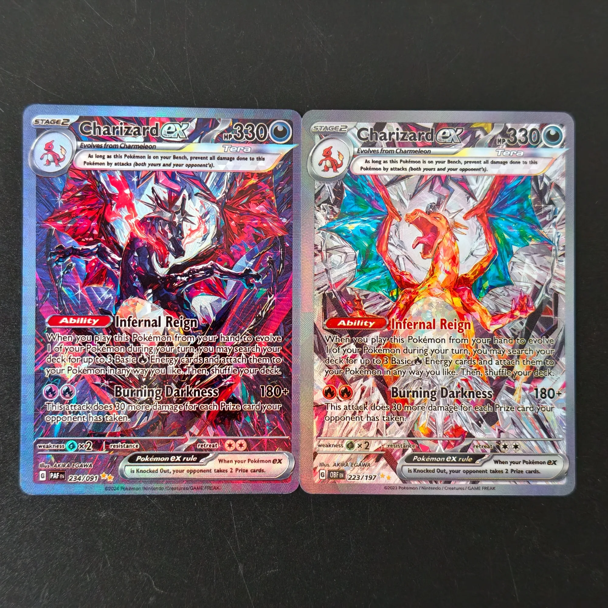 English TCG Proxy Card PKM Paldean Fates Tera Charizard EX Holo/Flash Self Made Classic Game Collection Cards Gift Toy