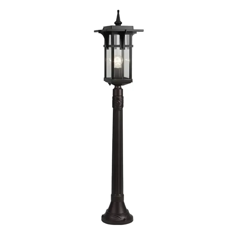 Waterproof Light Emitting Diode Garden Pole Light Black Powder Coated Die Cast Aluminum Outdoor Indoor Use