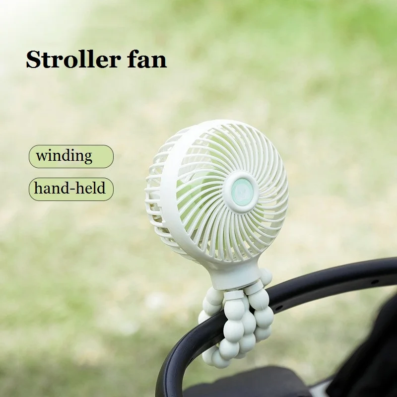 Portable Octopus Shape Stroller Fan Handheld Foldable Fan USB Rechargeable Mini Ventilator Silent Table Outdoor Air Cooler Fan