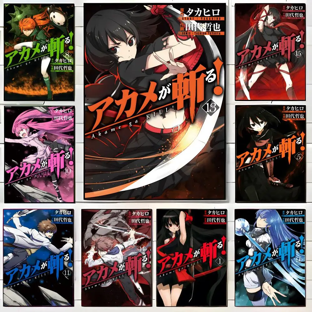 Hot Anime A-Akame Ga K-Kill Poster HD Home Decor Sticky Wall Waterproof Home Living Room Bar Aesthetic Decor