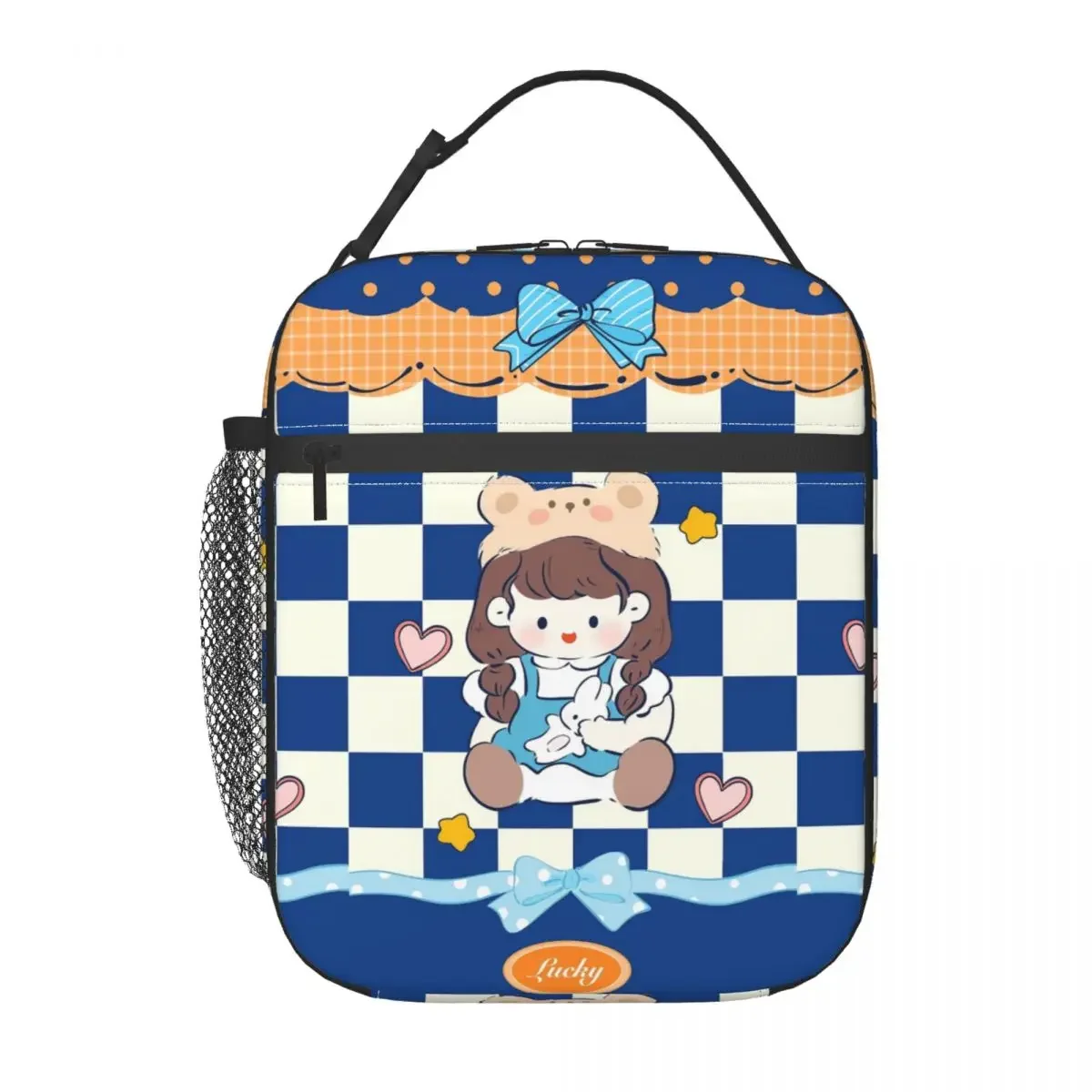 

Cartoon Sweet Girl Insulated Lunch Bag Thermal Bag Meal Container Large Tote Lunch Box Bento Pouch Outdoor