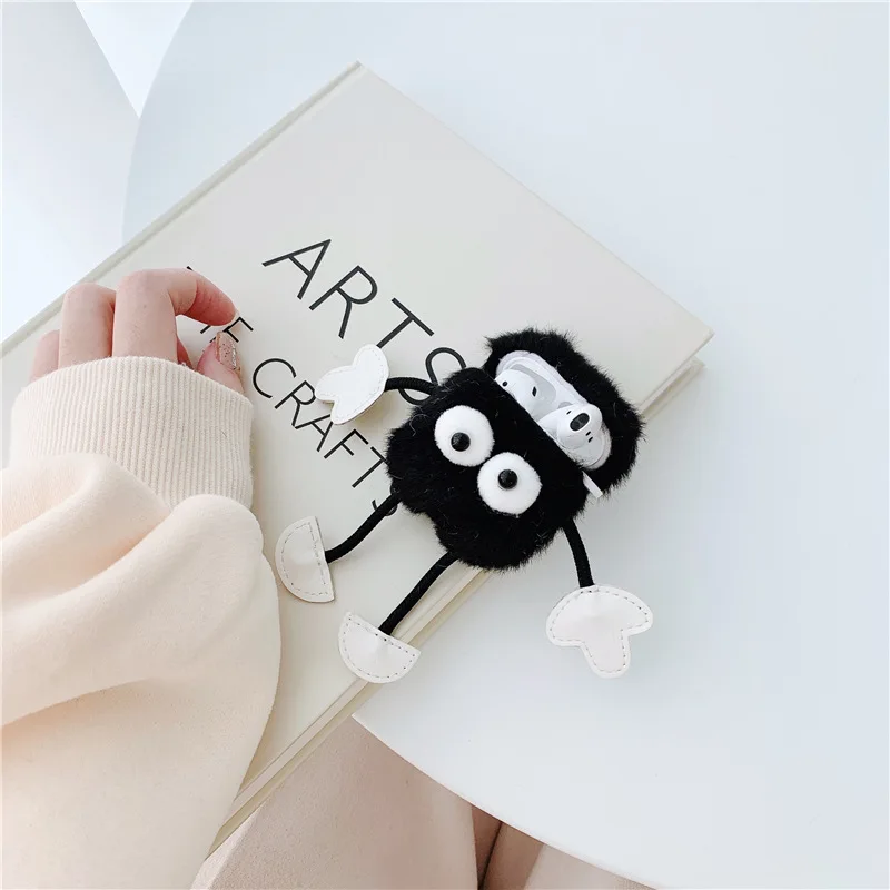 Cute Black White Coal Balls Case for AirPods 4 Airpod 1 2 3 Pro Pro2  Bluetooth Earbuds Charging Box Protective Earphone Cover