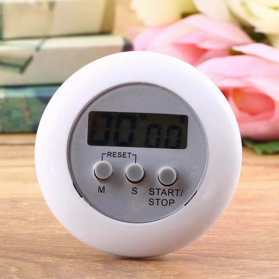 1Pcs Witte Ronde Magnetische Lcd Digital Kitchen Countdown Timer Alarm Met Stand 2017 Nieuwe Collectie