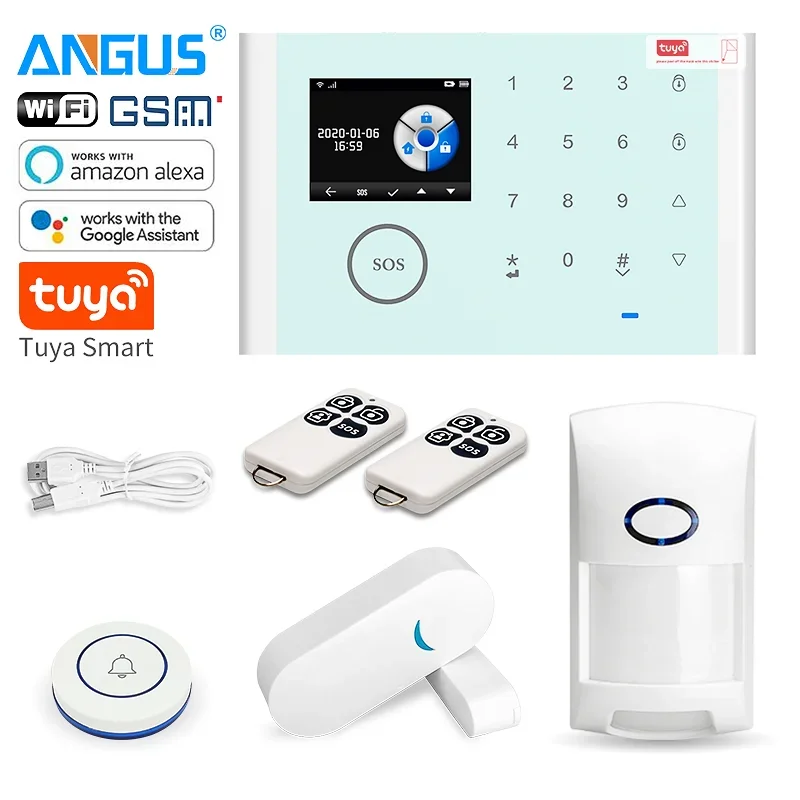 DFA Residential TUYA Smart Gsm WiFi-alarmsysteem voor huisbeveiliging Alarmhuis Smart Life APP Compatibel Apple Android Hemelsblauw