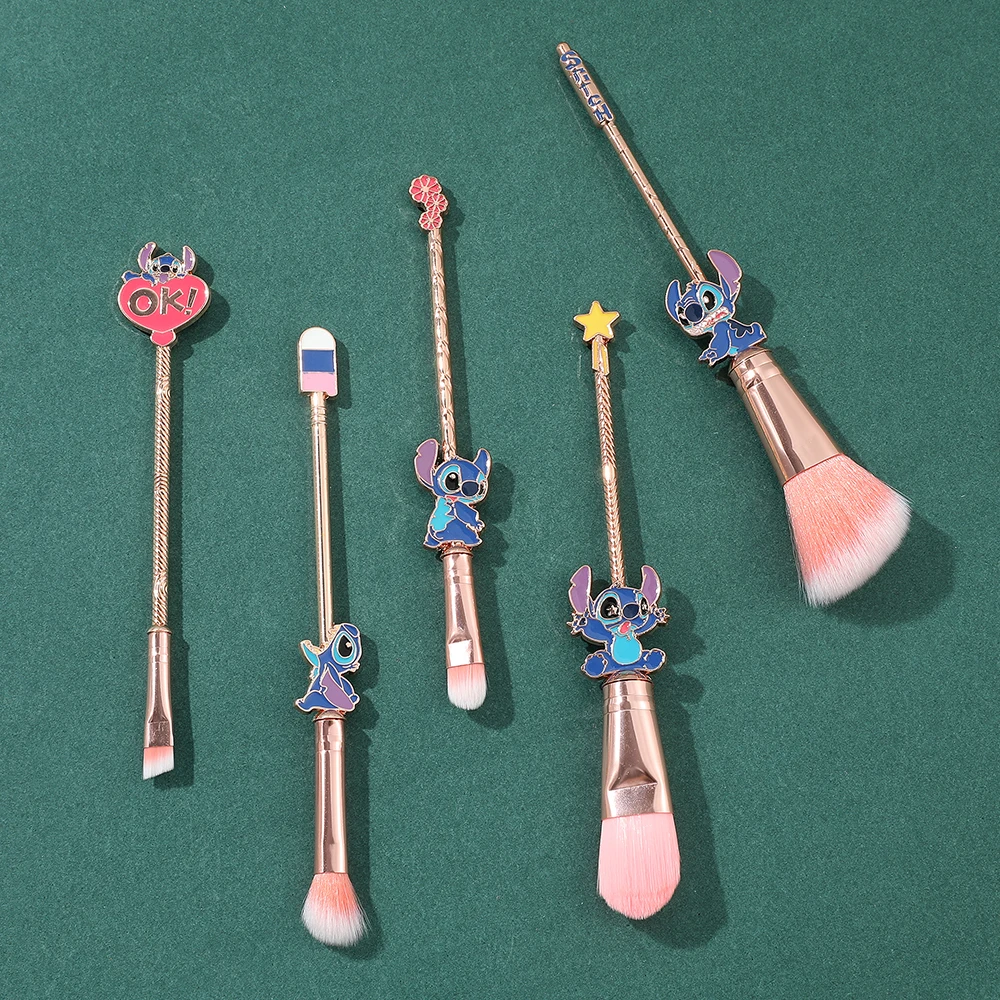 Cartoon 5 Pcs/set Lilo and Stitch Makeup Brush Set Anime Figure Powder Eye Shadow Foundation Blush Blending Beauty Make Up Brush